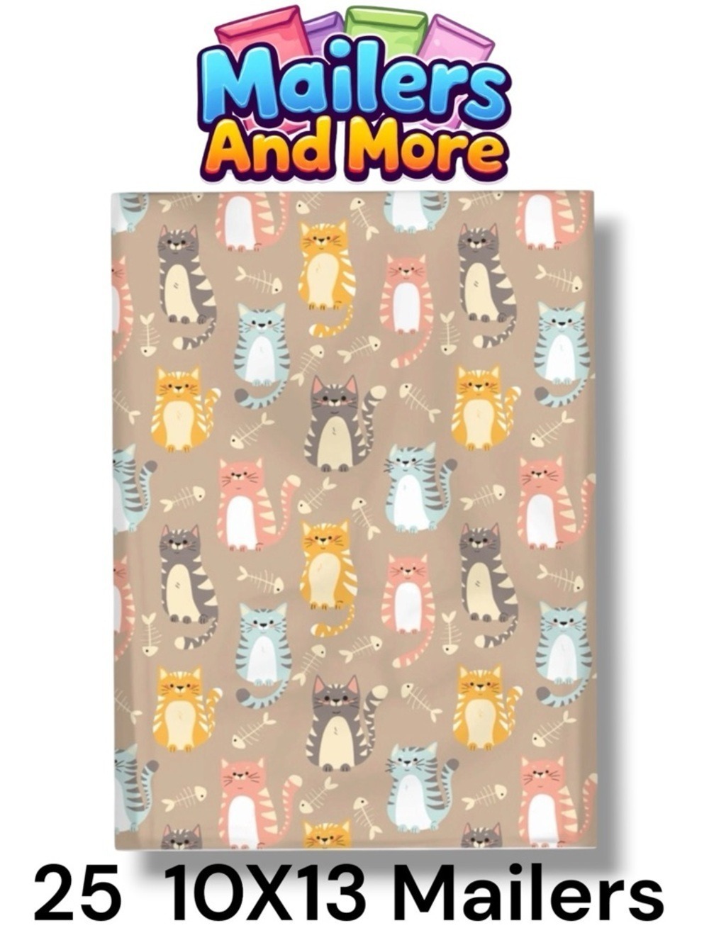 25 10X13 Poly Mailers, Cats and Fish Bones Shipping Envelopes PRICE IS FIRM - Picture 1 of 8